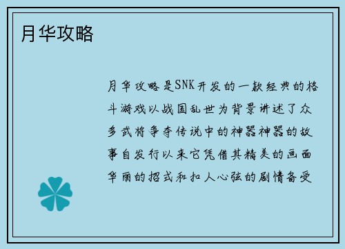 月华攻略